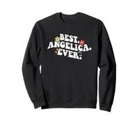 Retro Groovy Best Angelica Ever First Name Mother's Day Girl Sweatshirt