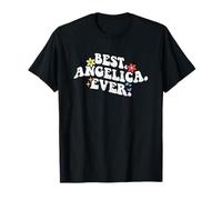 Retro Groovy Best Angelica Ever First Name Mother's Day Girl T-Shirt