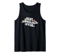 Retro Groovy Best Angelica Ever First Name Mother's Day Girl Tank Top