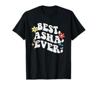 Retro Groovy Best ASHA Ever First Name Mother's Day Girl T-Shirt