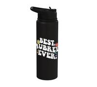 Retro Groovy Best Aubrey Ever First Name Mother's Day Girl Stainless Steel Insulated Water Bottle