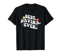 Retro Groovy Best Davina Ever First Name Mother's Day Girl T-Shirt