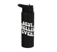 Retro Groovy Best Nellie Ever First Name Mother's Day Girls Stainless Steel Insulated Water Bottle