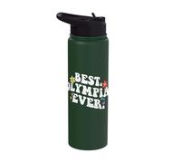 Retro Groovy Best Olympia Ever First Name Mother's Day Girl Stainless Steel Insulated Water Bottle