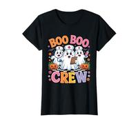 Retro Groovy Boo Boo Crew Halloween Ghost for Nurse Women T-Shirt