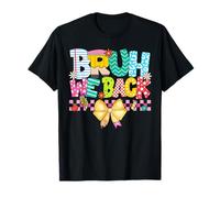 Retro Groovy Bruh We Back for Kids Boys Girls Back To School T-Shirt