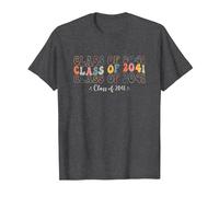 Retro Groovy Class of 2041 Grow with Me First Day of School T-Shirt, Men, Dark Heather Grey, 6X-Large