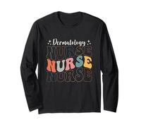 Retro Groovy Dermatology Nurse Funny Nursing for Women Men Long Sleeve T-Shirt