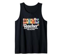 Retro Groovy Economics Teacher Finance Money Market School Tank Top