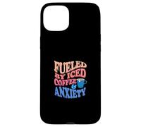 Retro Groovy Fueled By Iced Coffee & Anxiety Therapists Case for iPhone 15 Plus