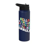 Retro Groovy Hello I'm Awesome But You Can Call Me Annika Stainless Steel Insulated Water Bottle