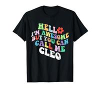 Retro Groovy Hello I'm Awesome But You Can Call Me Cleo Value Graphic T-Shirt