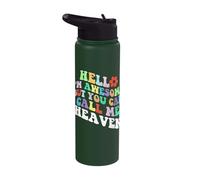 Retro Groovy Hello I'm Awesome But You Can Call Me Heaven Stainless Steel Insulated Water Bottle
