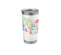 Retro Groovy Hello I'm Awesome But You Can Call Me Helena Stainless Steel Insulated Tumbler
