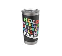 Retro Groovy Hello I'm Awesome But You Can Call Me Paris Stainless Steel Insulated Tumbler