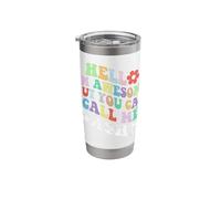 Retro Groovy Hello I'm Awesome But You Can Call Me Sasha Stainless Steel Insulated Tumbler