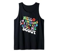 Retro Groovy Hello I'm Awesome But You Can Call Me Scout Tank Top