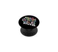Retro Groovy Hello I'm Awesome But You Can Call Me Sylvie PopSockets Adhesive PopGrip