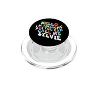 Retro Groovy Hello I'm Awesome But You Can Call Me Sylvie PopSockets PopGrip for MagSafe