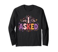 Retro Groovy I Asked She Said Yes Couples Engagement Long Sleeve T-Shirt