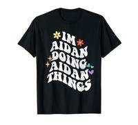 Retro Groovy Im Aidan Doing Aidan Things Funny Mother's Day T-Shirt