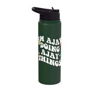 Retro Groovy Im Ajay Doing Ajay Things Funny Mother's Day Stainless Steel Insulated Water Bottle