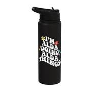 Retro Groovy Im Alda Doing Alda Things Funny Mother's Day Stainless Steel Insulated Water Bottle