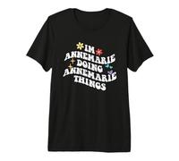 Retro Groovy Im Annemarie Doing Annemarie Things Funny Premium T-Shirt
