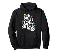 Retro Groovy Im Arlie Doing Arlie Things Funny Mother's Day Pullover Hoodie
