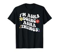 Retro Groovy Im ASHA Doing ASHA Things Funny Mother's Day T-Shirt
