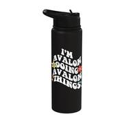 Retro Groovy Im Avalon Doing Avalon Things Funny Mother's Stainless Steel Insulated Water Bottle