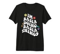 Retro Groovy Im Basia Doing Basia Things Funny Mother's Day Premium T-Shirt