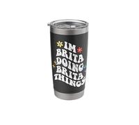 Retro Groovy Im Brita Doing Brita Things Funny Mother's Day Stainless Steel Insulated Tumbler