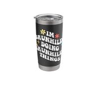 Retro Groovy Im Brunhilde Doing Brunhilde Things Funny Stainless Steel Insulated Tumbler