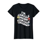 Retro Groovy Im Camille Doing Camille Things Funny Mother's Value Graphic T-Shirt, Women, Black, L