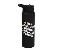 Retro Groovy Im Carol-Jean Doing Carol-Jean Things Funny Stainless Steel Insulated Water Bottle