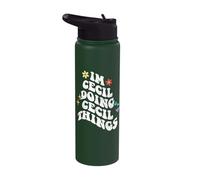 Retro Groovy Im Cecil Doing Cecil Things Funny Mother's Day Stainless Steel Insulated Water Bottle