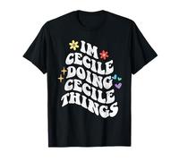 Retro Groovy Im Cecile Doing Cecile Things Funny Mother's T-Shirt