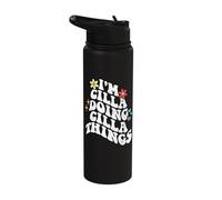 Retro Groovy Im Cilla Doing Cilla Things Funny Mother's Day Stainless Steel Insulated Water Bottle
