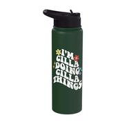 Retro Groovy Im Cilla Doing Cilla Things Funny Mother's Day Stainless Steel Insulated Water Bottle
