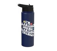 Retro Groovy Im Clarence Doing Clarence Things Funny Stainless Steel Insulated Water Bottle