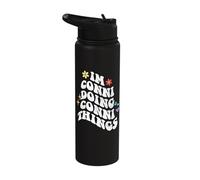 Retro Groovy Im Conni Doing Conni Things Funny Mother's Day Stainless Steel Insulated Water Bottle