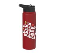 Retro Groovy Im Demetra Doing Demetra Things Funny Mother's Stainless Steel Insulated Water Bottle