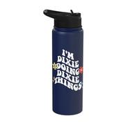 Retro Groovy Im Dixie Doing Dixie Things Funny Mother's Day Stainless Steel Insulated Water Bottle