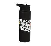 Retro Groovy Im Doris Doing Doris Things Funny Mother's Day Stainless Steel Insulated Water Bottle