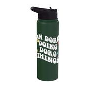 Retro Groovy Im Doro Doing Doro Things Funny Mother's Day Stainless Steel Insulated Water Bottle