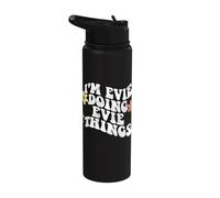 Retro Groovy Im Evie Doing Evie Things Funny Mother's Day Stainless Steel Insulated Water Bottle