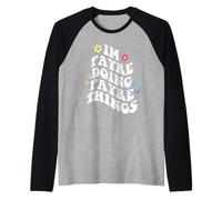 Retro Groovy Im Fayre Doing Fayre Things Funny Mother's Day Raglan Baseball Tee