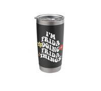 Retro Groovy Im Frida Doing Frida Things Funny Mother's Day Stainless Steel Insulated Tumbler