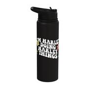 Retro Groovy Im Harley Doing Harley Things Funny Mothers Day Stainless Steel Insulated Water Bottle